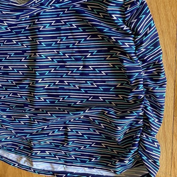 NWT Beach Bump Maternity Swim Tankini Top Blue Print Detachable Strap Size M - Picture 6 of 11